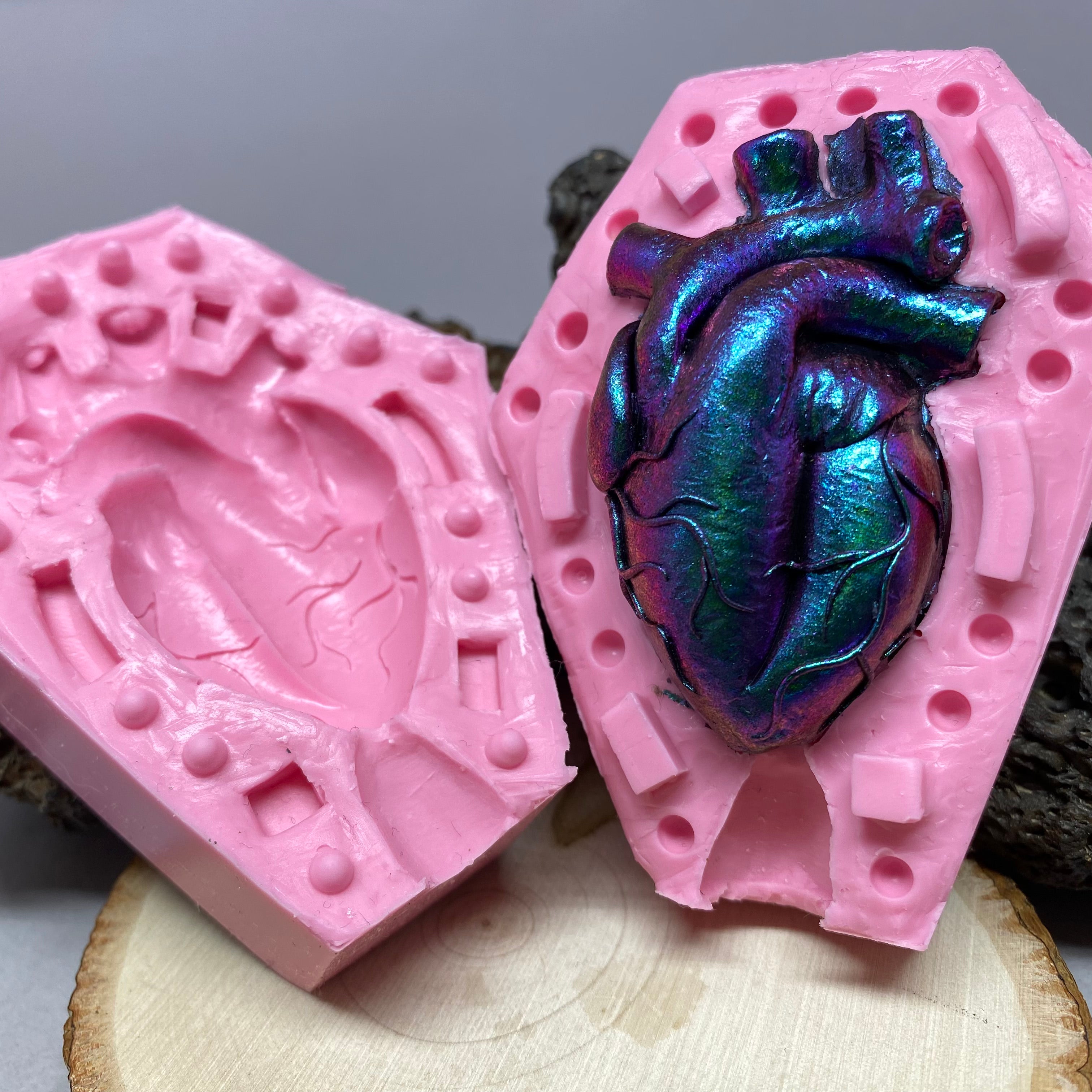 Silicone Anatomical Heart Mold- Two Part